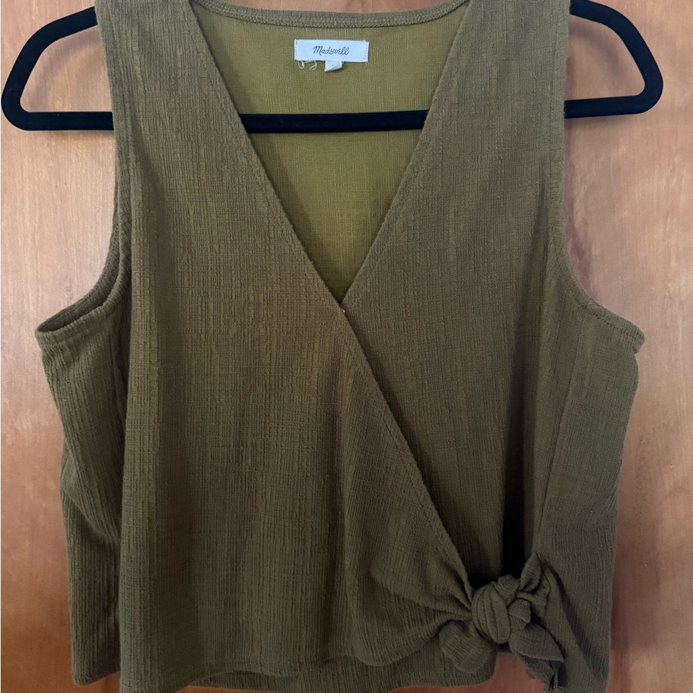 Madewell Olive Green Wrap Tank Top